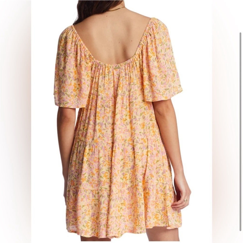 Billabong Take a Chance Printed Tiered Baby-Doll Dress size large - Picture 2 of 12
